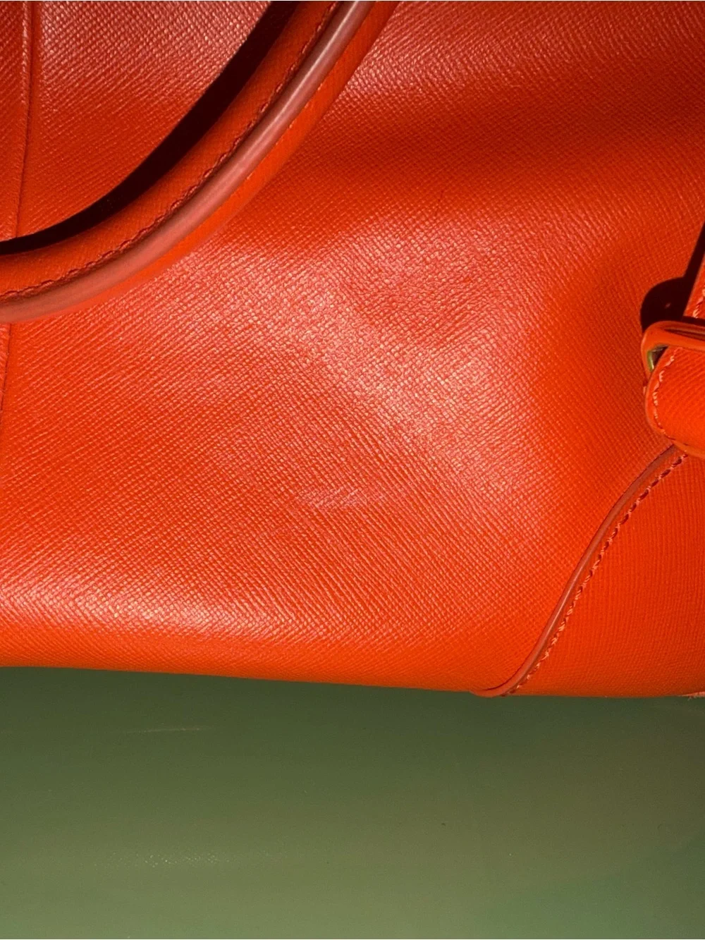 Tory Burch Orange Robinson Double Zip Top Handle Tote with Gold Logo